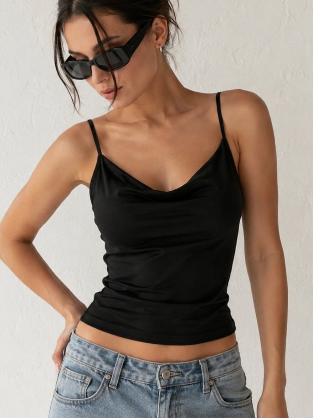 Popular 21 Women's Black Top Size L Y2K Minimal Chic